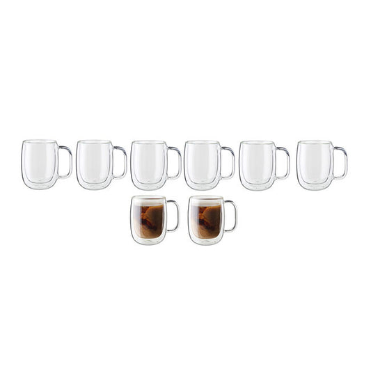 12-oz-/-8-pc Coffee Glass Mug Set